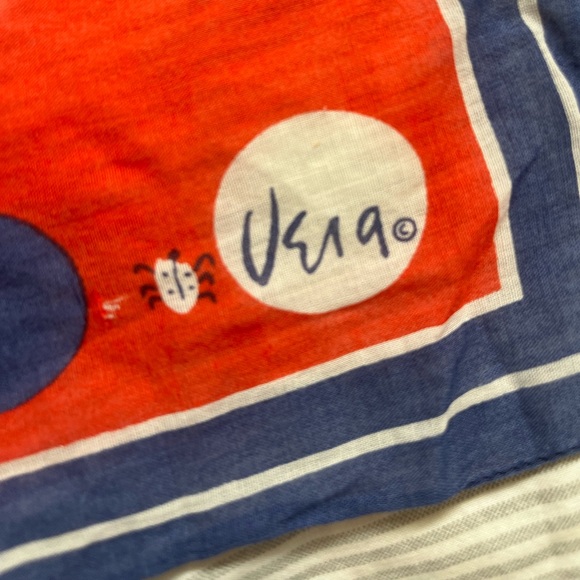 Vintage Vera Neumann ladybug polka dot square scarf handkerchief - Picture 3 of 9